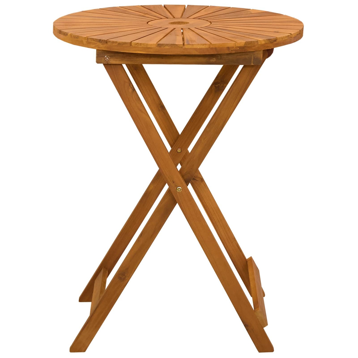 Folding Garden Table Natural Ø60 75 cm Solid Acacia Wood 60 cm