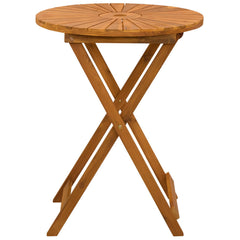 Folding Garden Table Natural Ø60 75 cm Solid Acacia Wood 60 cm
