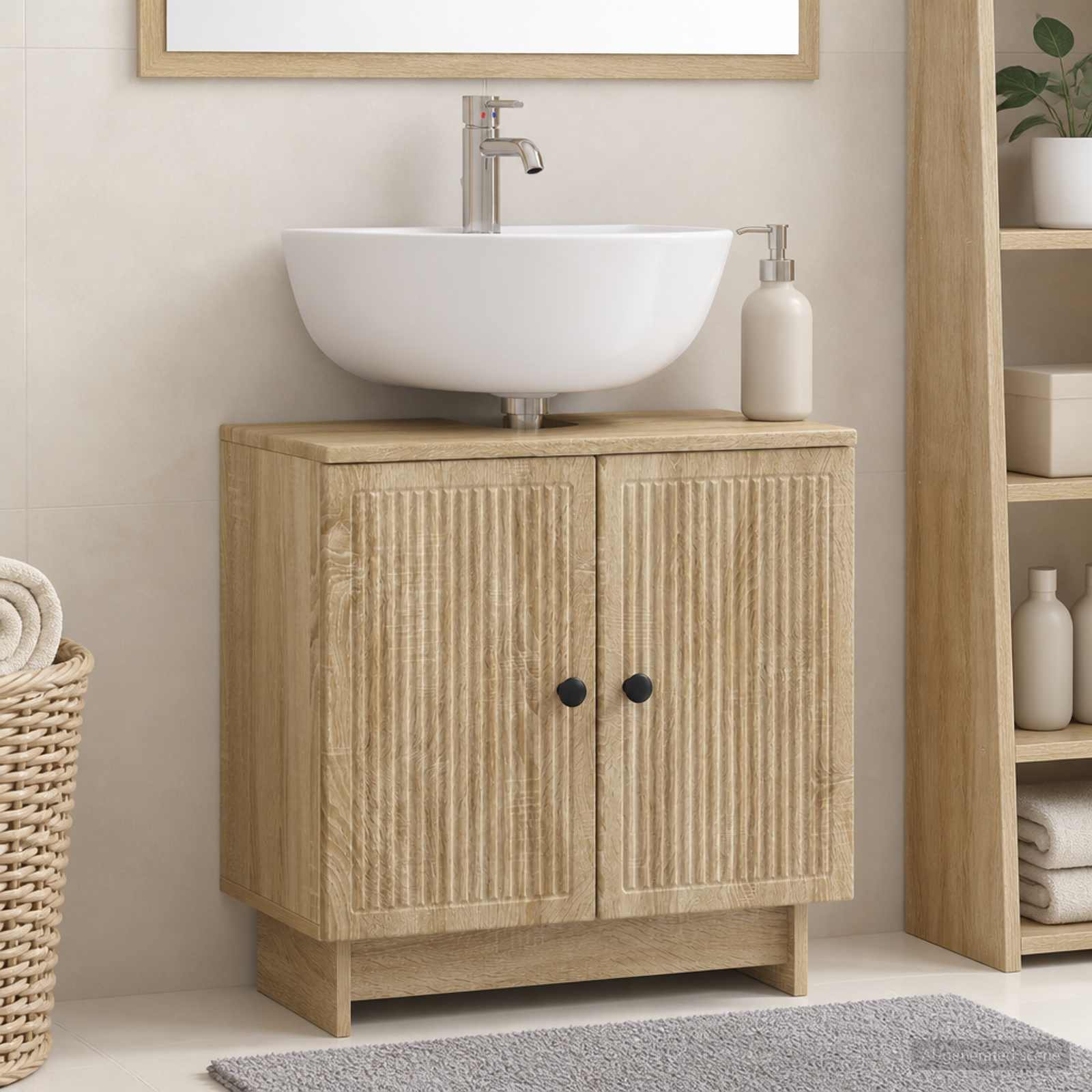 vidaXL Bathroom Sink Cabinet EDE Sonoma Oak 59.5 x 31.5x 59 cm 1