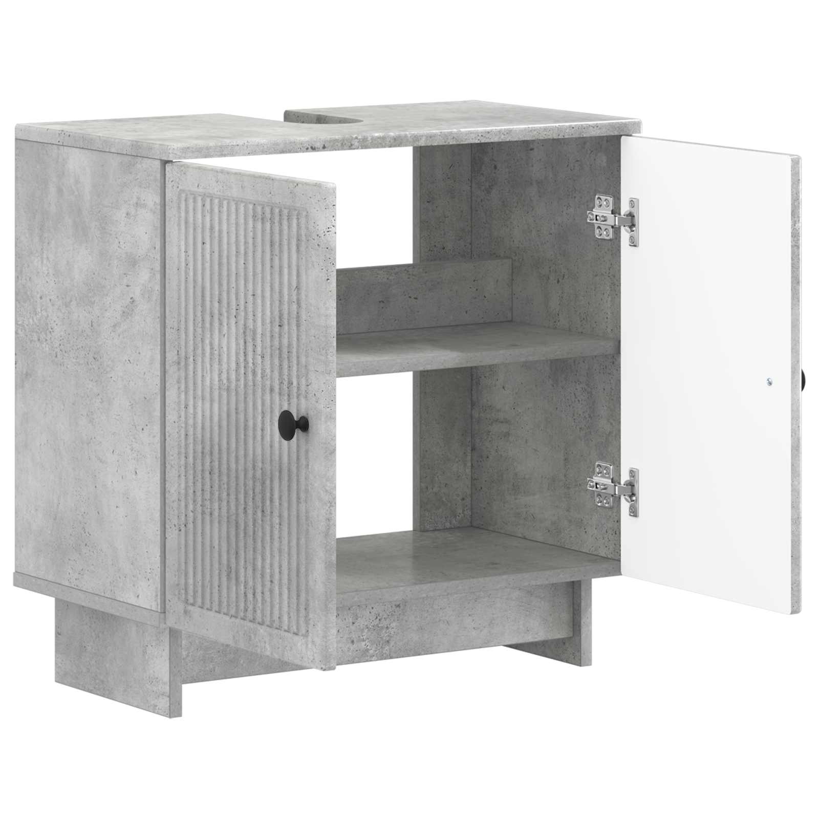 vidaXL Bathroom Sink Cabinet EDE Concrete Grey 59.5 x 31.5x 59 cm 2
