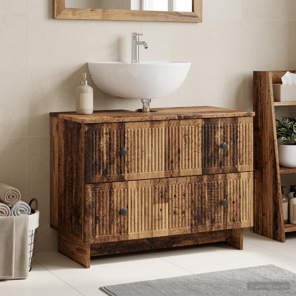 Bathroom Sink Cabinet EDE 82 x 41x 59 cm Old wood