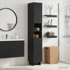 Bathroom Cabinet with Open Shelf EDE Black