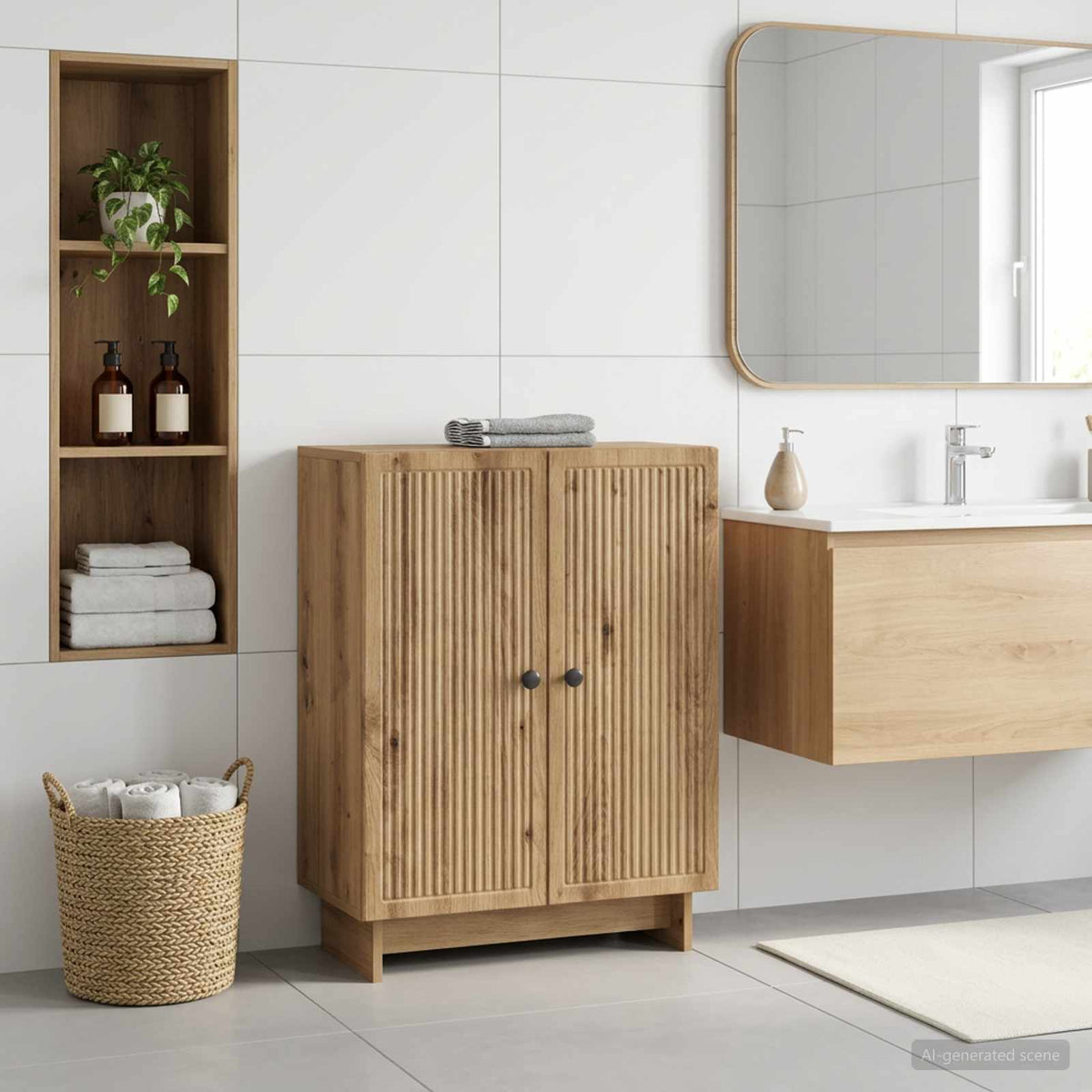 Bathroom Storage Cainet EDE 59.5 x 31 x 80 cm Artisan oak
