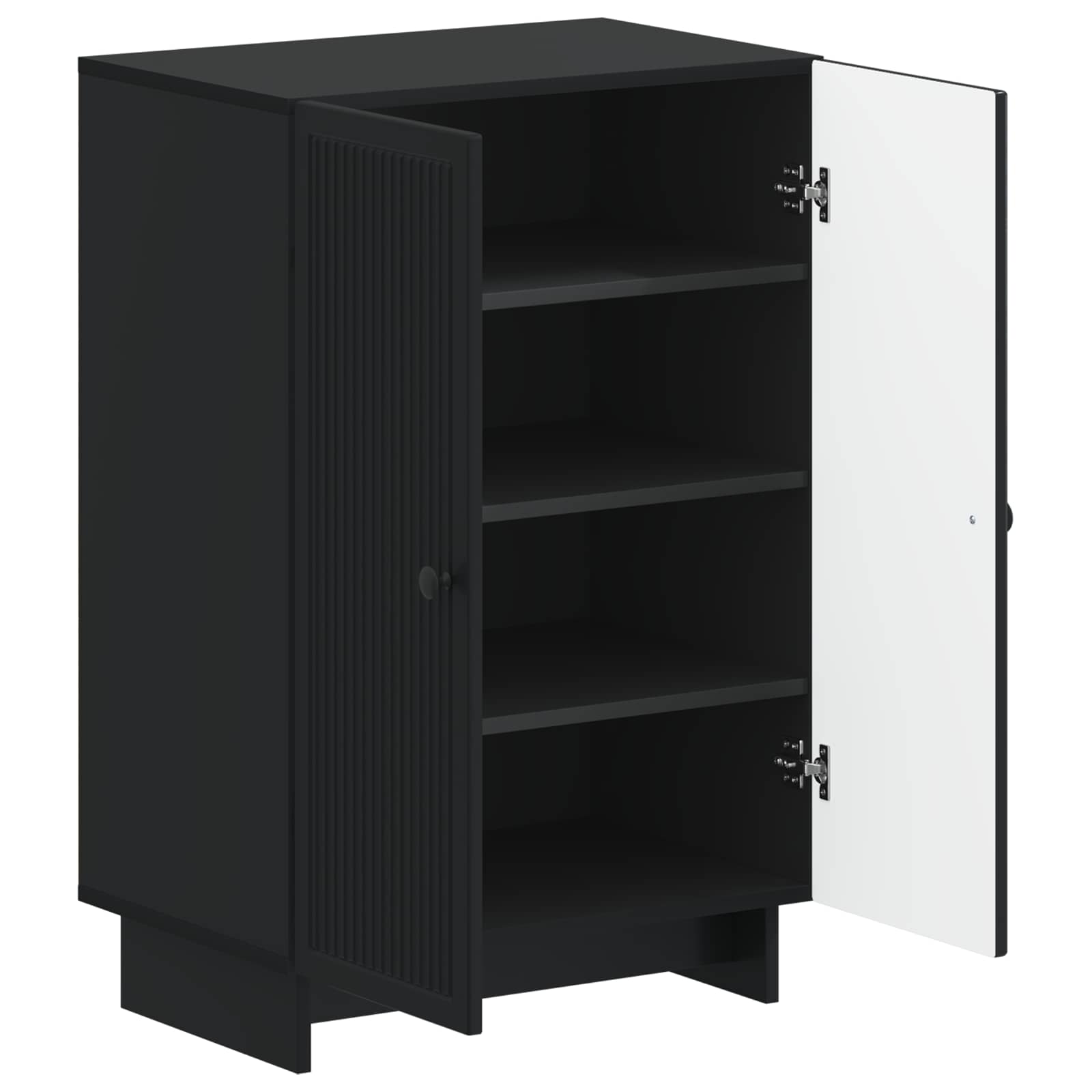 vidaXL Shoe Cabinet EDE 59.5 x 39.5 x 90 cm Engineered Wood Black 3