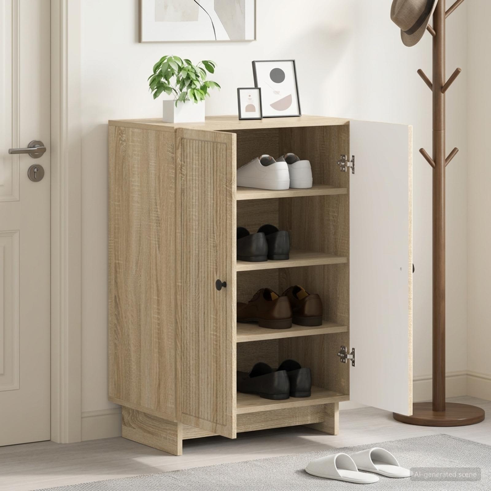 vidaXL Shoe Cabinet EDE 59.5 x 39.5 x 90 cm Engineered Wood Sonoma Oak 1