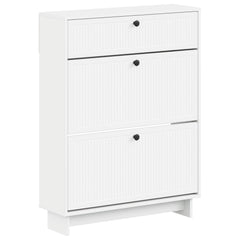 vidaXL Shoe Cabinet EDE 78 x 24 x 103 cm Engineered Wood White 2