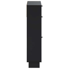 vidaXL Shoe Cabinet EDE 78 x 24 x 103 cm Engineered Wood Black 5
