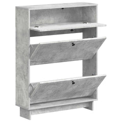 vidaXL Shoe Cabinet EDE 78 x 24 x 103 cm Engineered Wood Concrete Grey 3