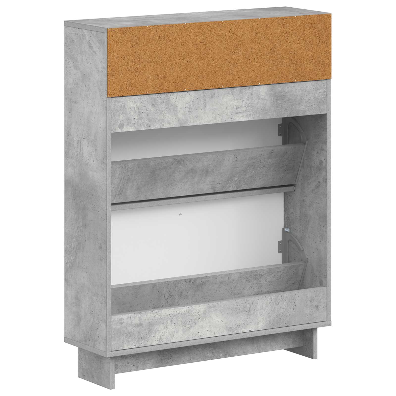 vidaXL Shoe Cabinet EDE 78 x 24 x 103 cm Engineered Wood Concrete Grey 6