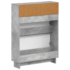 vidaXL Shoe Cabinet EDE 78 x 24 x 103 cm Engineered Wood Concrete Grey 6