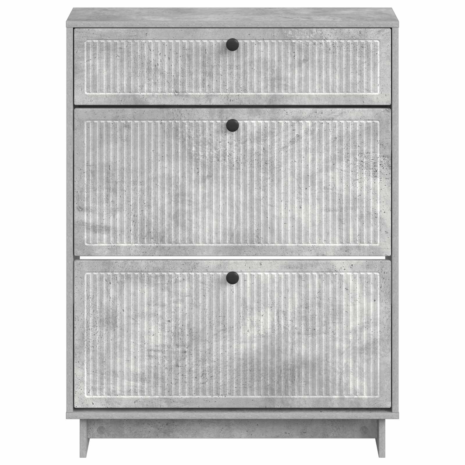 vidaXL Shoe Cabinet EDE 78 x 24 x 103 cm Engineered Wood Concrete Grey 4