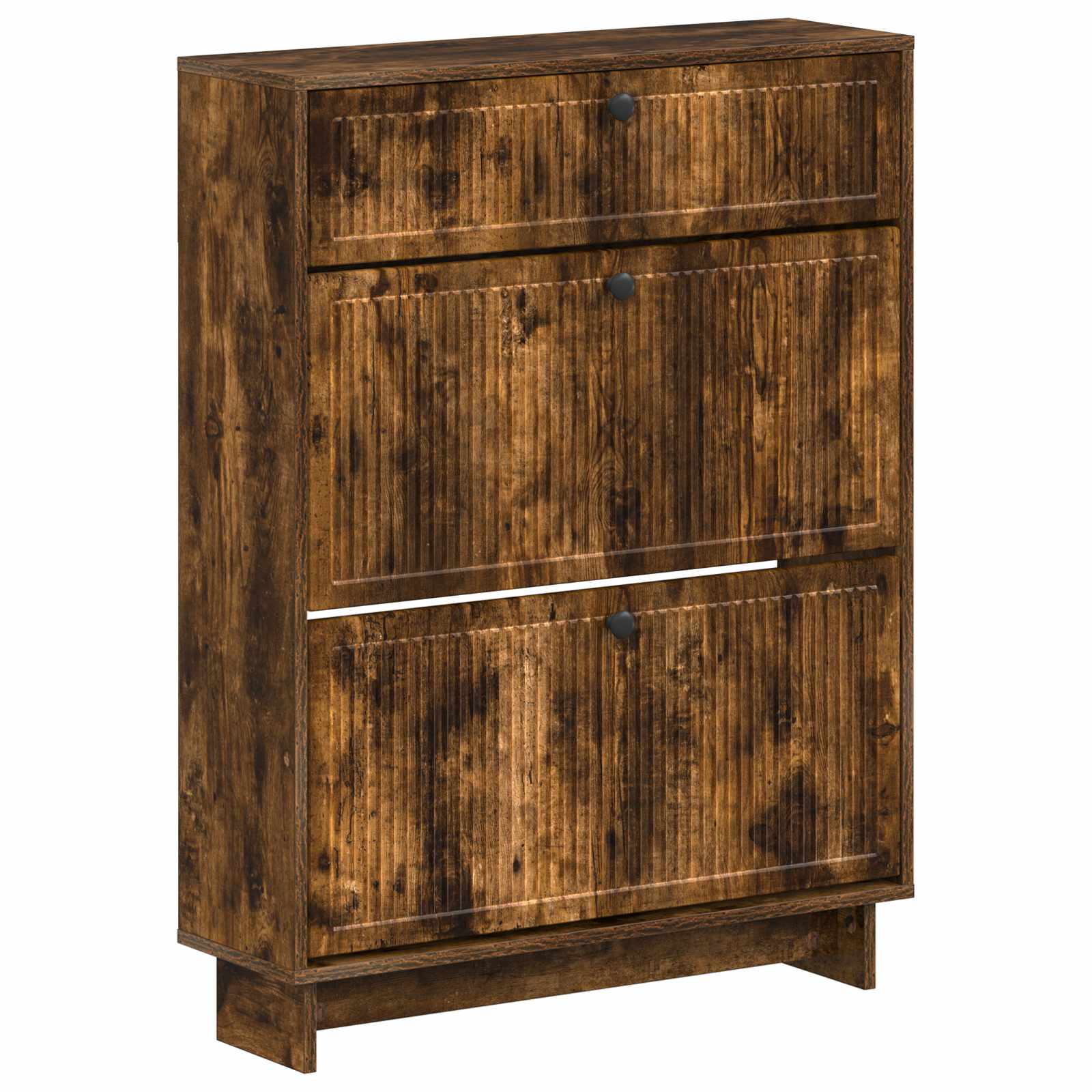 vidaXL Shoe Cabinet EDE 78 x 24 x 103 cm Engineered Wood Smoked Oak 2