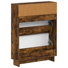 vidaXL Shoe Cabinet EDE 78 x 24 x 103 cm Engineered Wood Smoked Oak 6