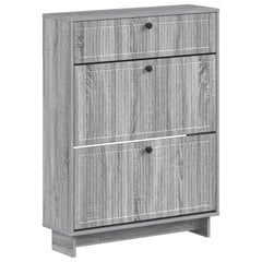 vidaXL Shoe Cabinet EDE 78 x 24 x 103 cm Engineered Wood Grey Sonoma 2