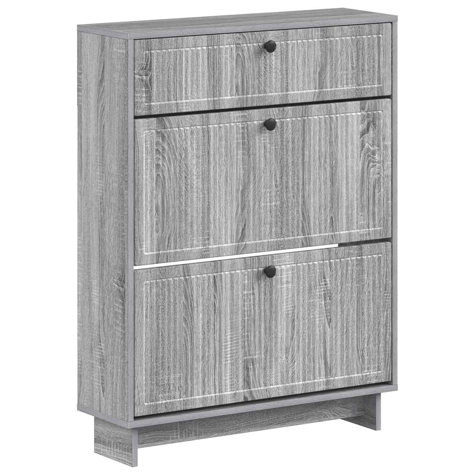 vidaXL Shoe Cabinet EDE 78 x 24 x 103 cm Engineered Wood Grey Sonoma 2