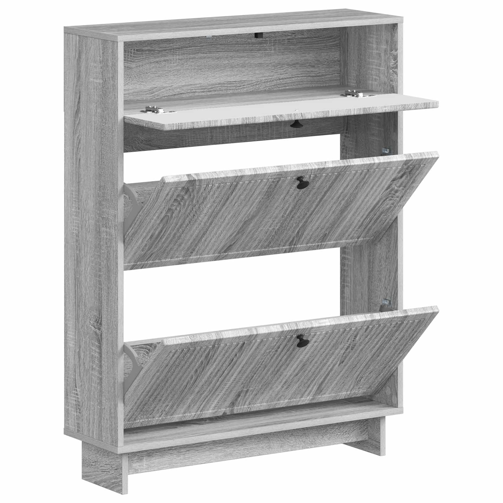 vidaXL Shoe Cabinet EDE 78 x 24 x 103 cm Engineered Wood Grey Sonoma 3