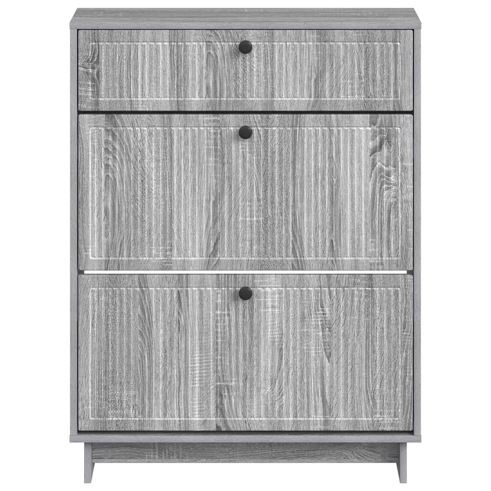 vidaXL Shoe Cabinet EDE 78 x 24 x 103 cm Engineered Wood Grey Sonoma 4