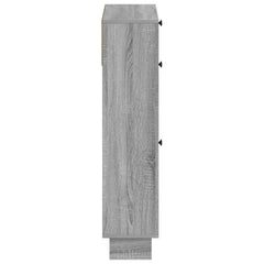 vidaXL Shoe Cabinet EDE 78 x 24 x 103 cm Engineered Wood Grey Sonoma 5