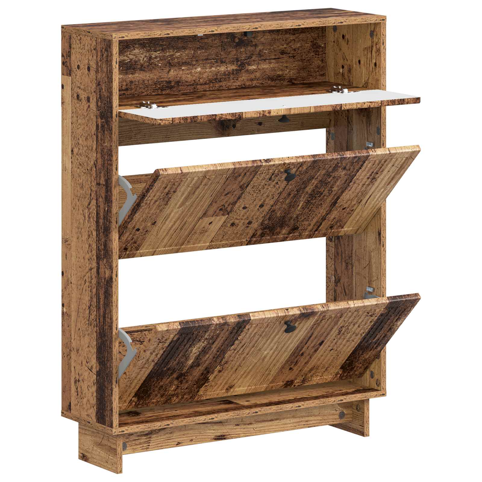 vidaXL Shoe Cabinet EDE 78 x 24 x 103 cm Engineered Wood Old Wood 3