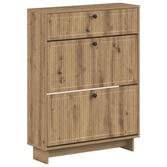 vidaXL Shoe Cabinet EDE 78 x 24 x 103 cm Engineered Wood Artisan Oak 2