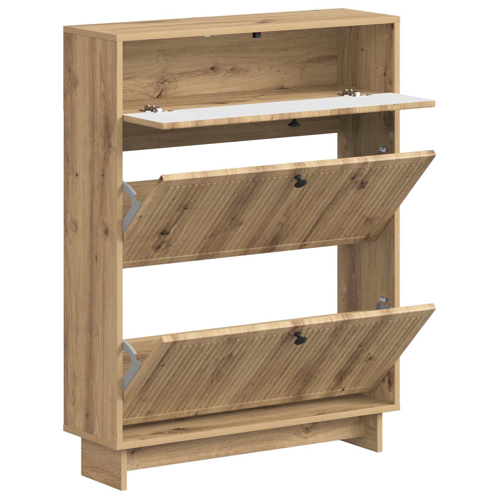 vidaXL Shoe Cabinet EDE 78 x 24 x 103 cm Engineered Wood Artisan Oak 3