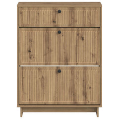 vidaXL Shoe Cabinet EDE 78 x 24 x 103 cm Engineered Wood Artisan Oak 4