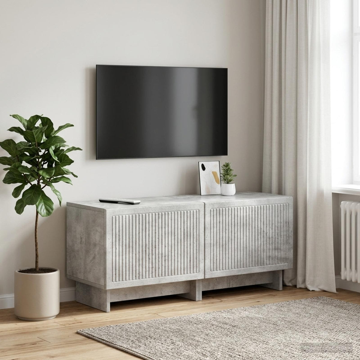 TV Cabinet Engineered Wood Concrete grey
