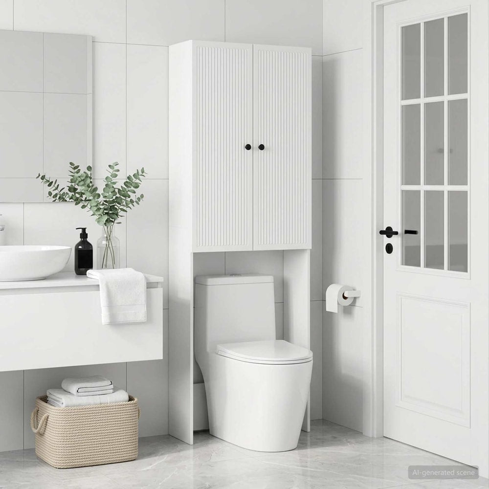 Toilet Cabinet EDE 66 x 25.5 x 190 cm White