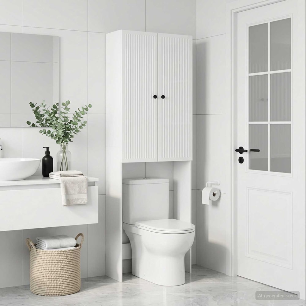 Toilet Cabinet EDE 66 x 25.5 x 190 cm High gloss white