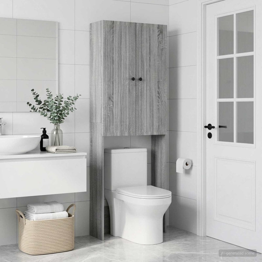 Toilet Cabinet EDE 66 x 25.5 x 190 cm Grey sonoma