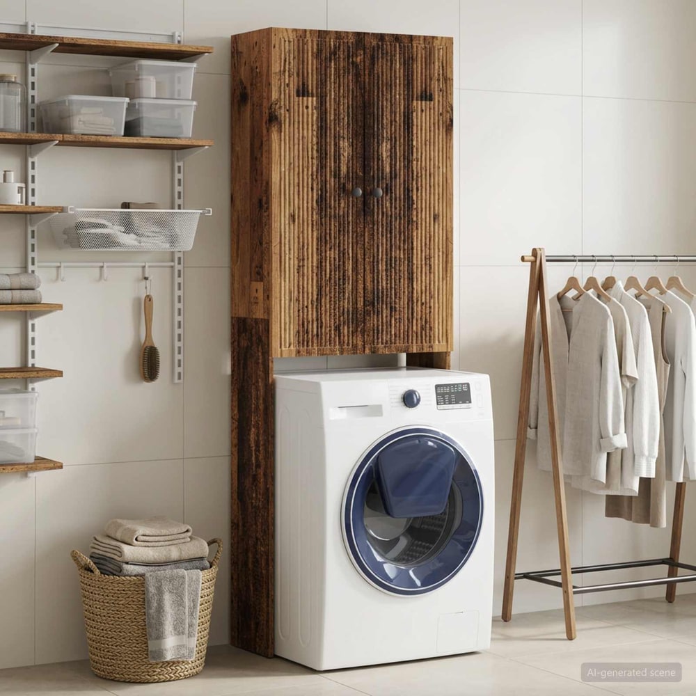 Toilet Cabinet EDE 66 x 25.5 x 190 cm Old wood