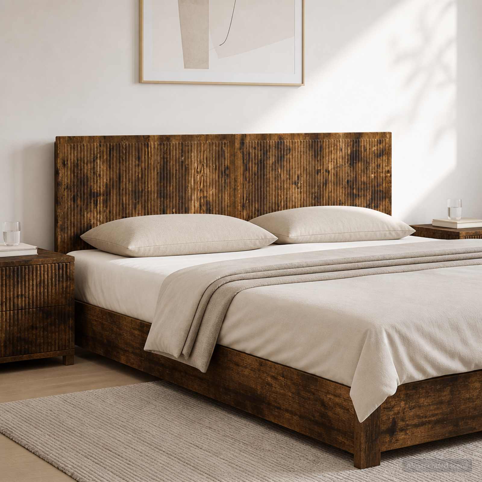 vidaXL Wall-Mounted Headboard EDE Smoked Oak Engineered Wood 1