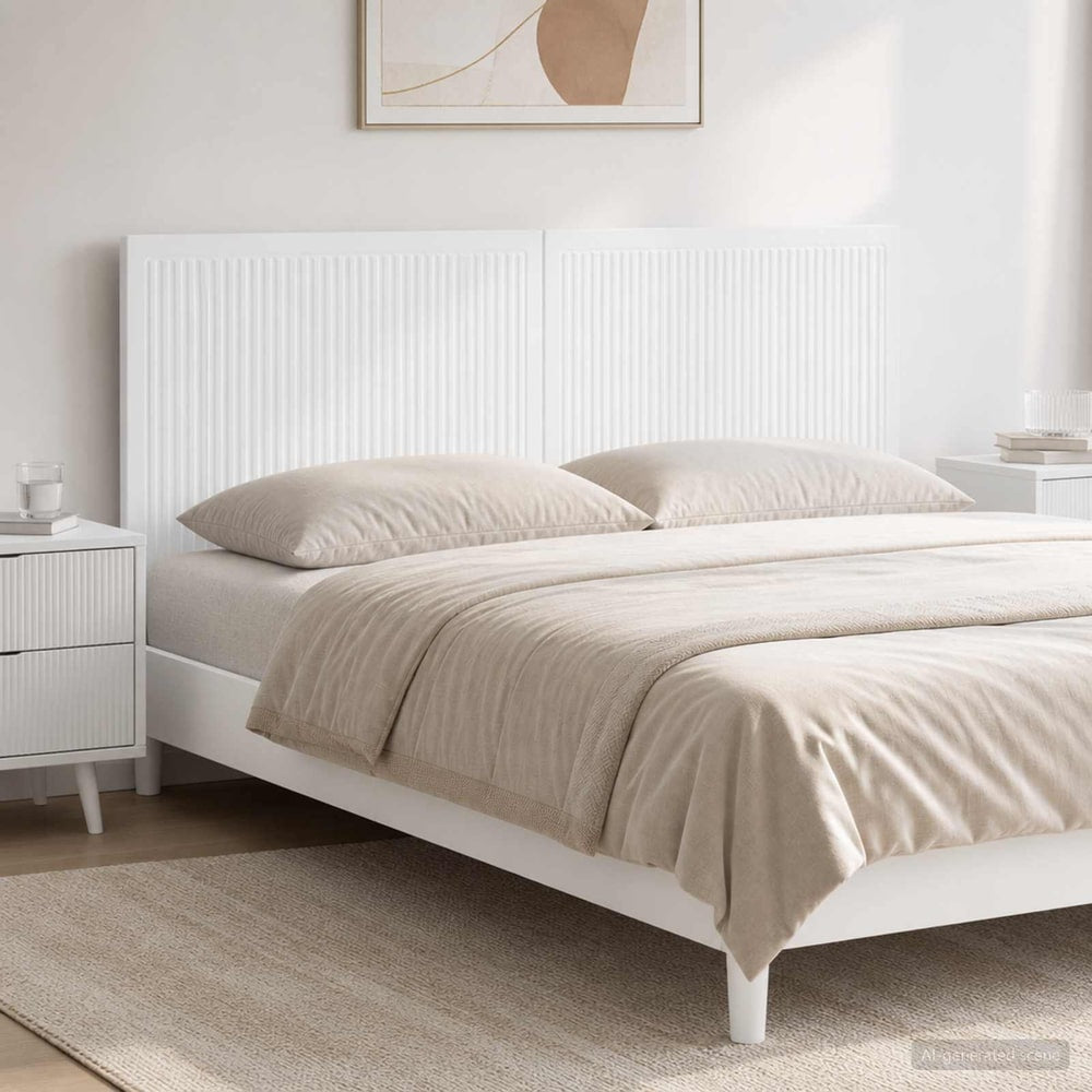 Wall-Mounted Headboard EDE Engineered Wood Width 120 cm White