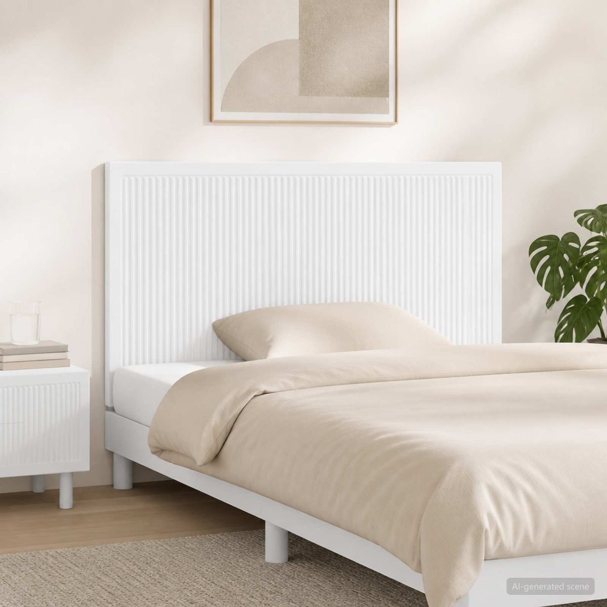 Wall-Mounted Headboard EDE Engineered Wood Width 100 cm White