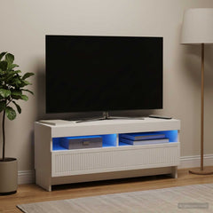 LED TV Cabinet EDE 100 x 35 x 43 cm Engineered Wood White