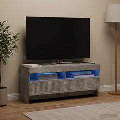LED TV Cabinet EDE 100 x 35 x 43 cm Engineered Wood Concrete grey