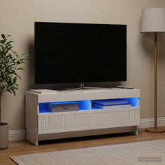 LED TV Cabinet EDE 100 x 35 x 43 cm Engineered Wood High gloss white