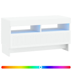 vidaXL LED TV Cabinet White Engineered Wood 3