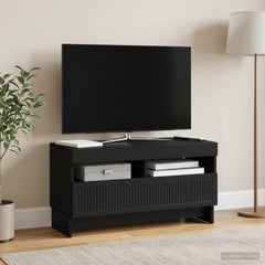 vidaXL LED TV Cabinet Black Engineered Wood 4