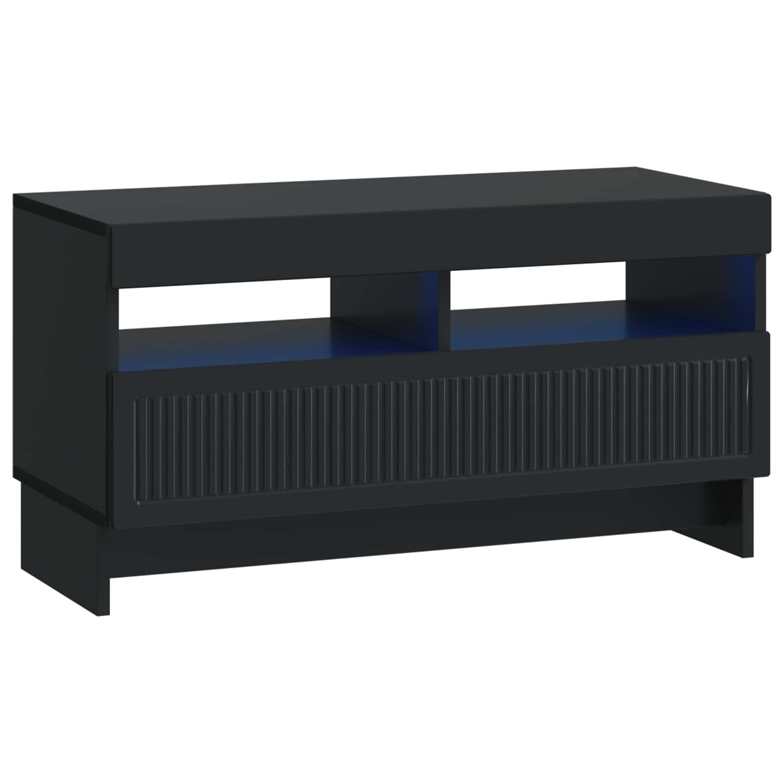 vidaXL LED TV Cabinet Black Engineered Wood 2
