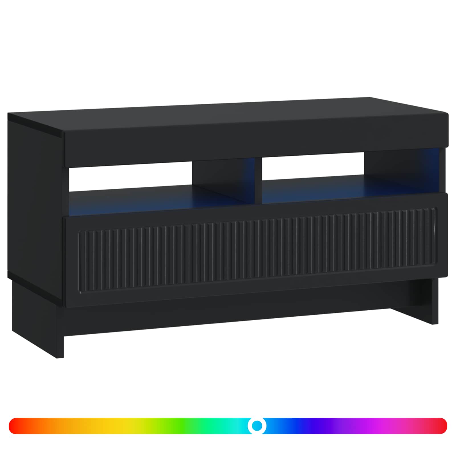 vidaXL LED TV Cabinet Black Engineered Wood 3