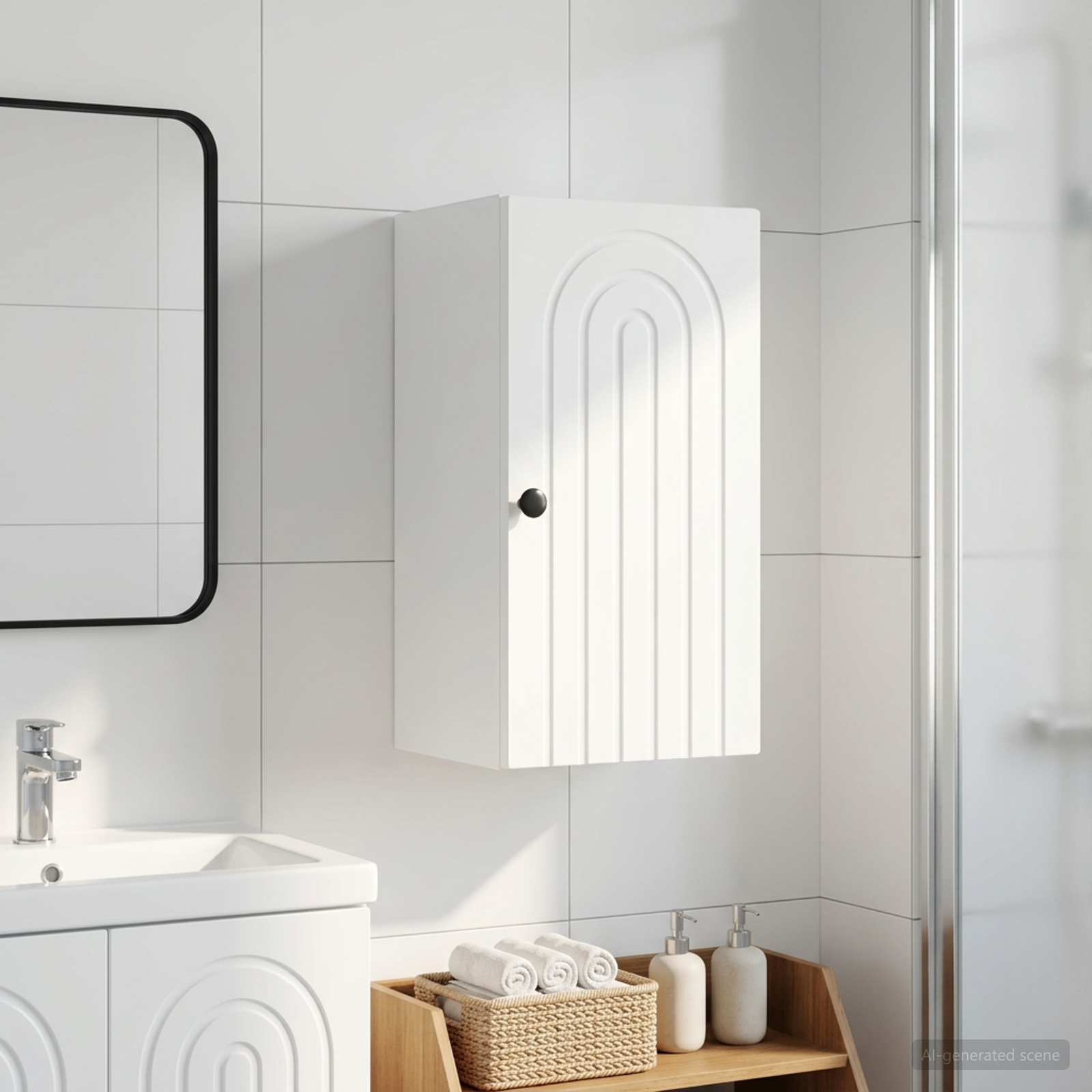 vidaXL Bathroom Wall Cabinet ALKMAAR White 30 x 31 x 59 cm 1