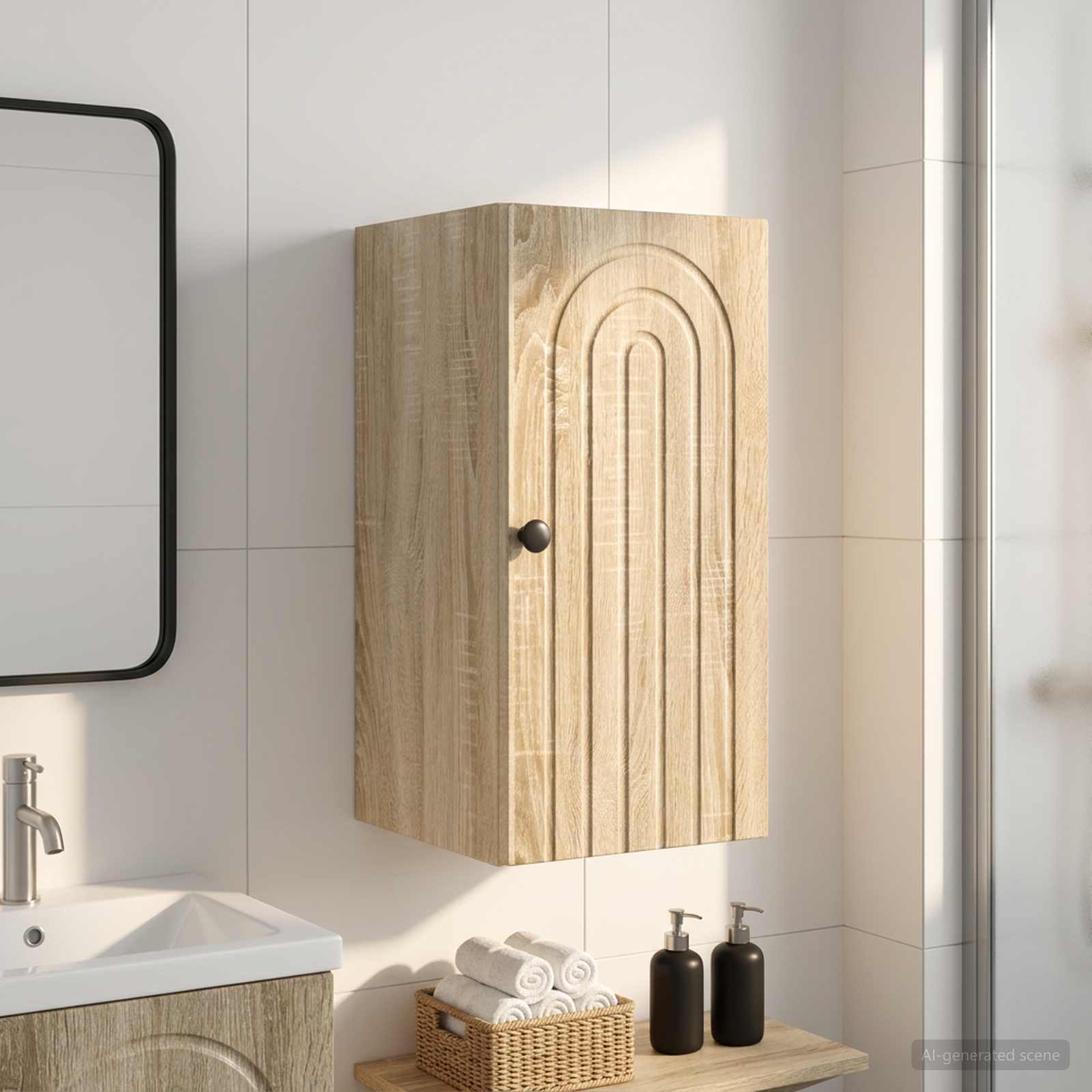 vidaXL Bathroom Wall Cabinet ALKMAAR Sonoma Oak 30 x 31 x 59 cm 1