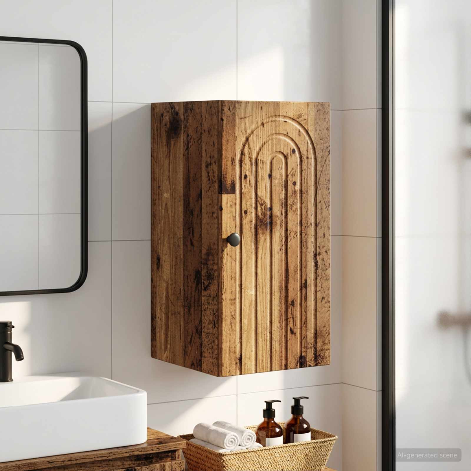 vidaXL Bathroom Wall Cabinet ALKMAAR Old Wood 30 x 31 x 59 cm 1