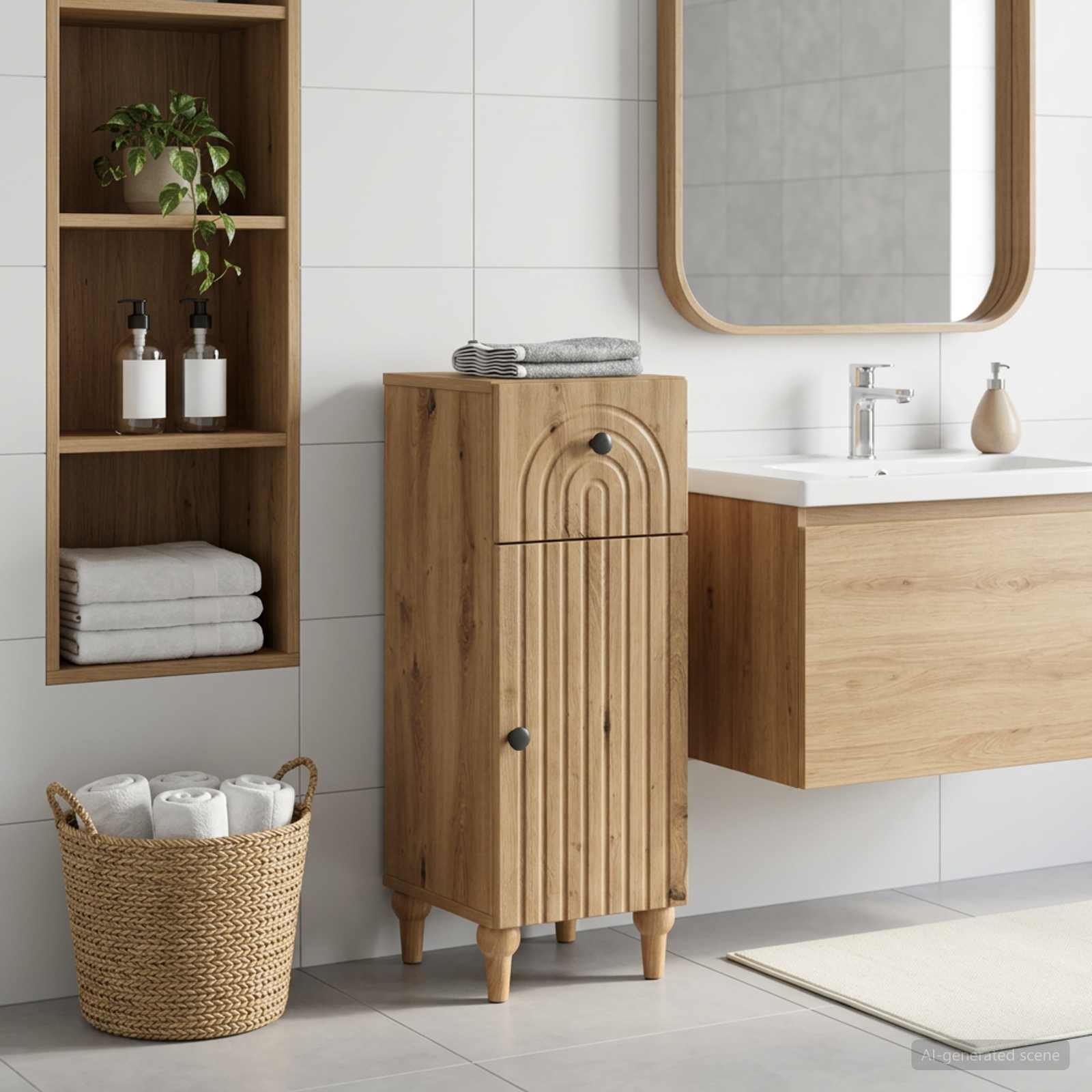Bathroom Storage Cainet ALKMAAR 30 x 31 x 80 cm Artisan oak