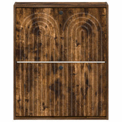 vidaXL Wall-Mounted Shoe Cabinet ALKMAAR 71 x 17 x 86 cm Smoked Oak 4