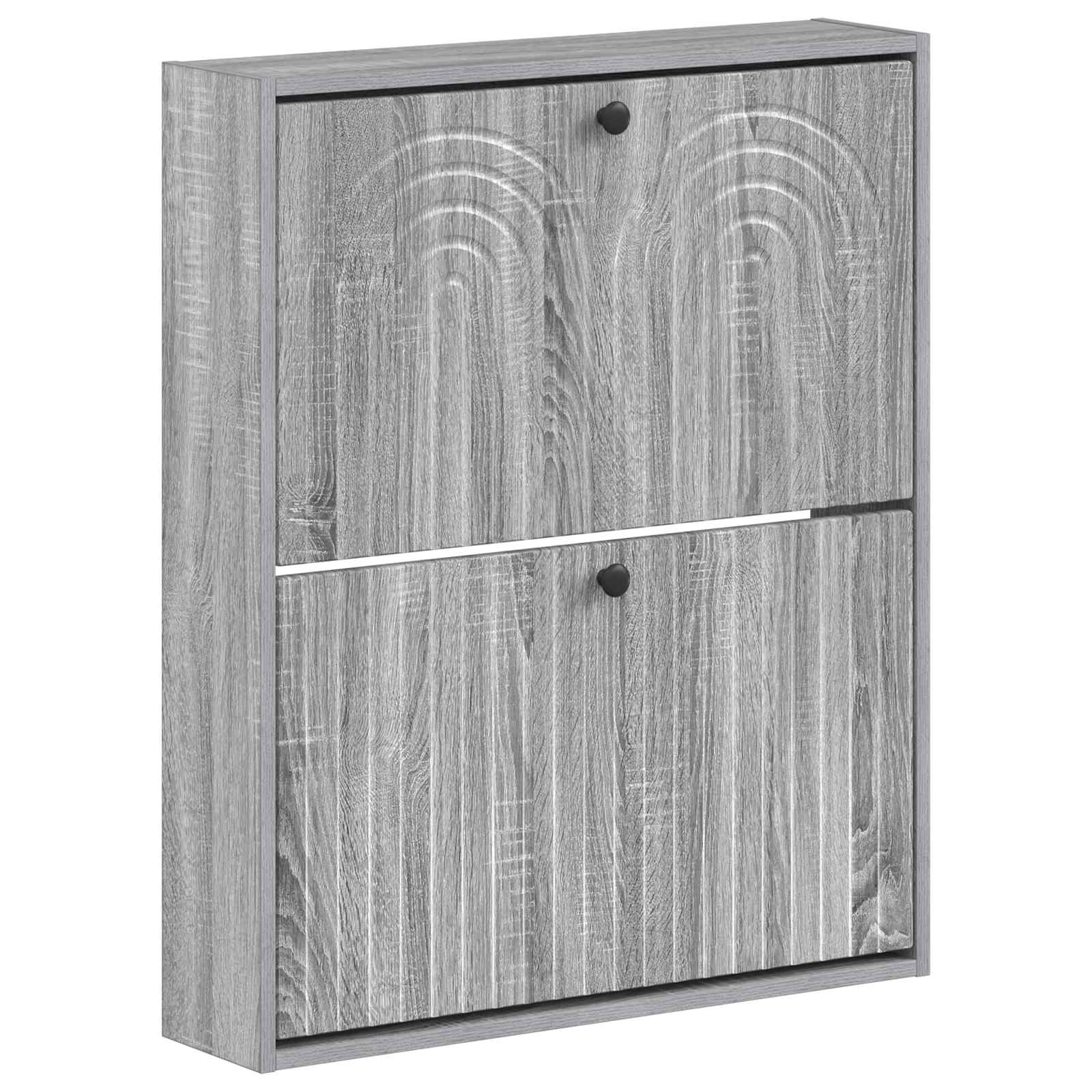 vidaXL Wall-Mounted Shoe Cabinet ALKMAAR 71 x 17 x 86 cm Grey Sonoma 2