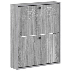 vidaXL Wall-Mounted Shoe Cabinet ALKMAAR 71 x 17 x 86 cm Grey Sonoma 2