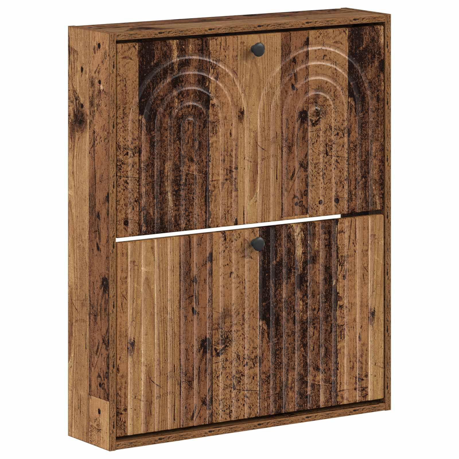 vidaXL Wall-Mounted Shoe Cabinet ALKMAAR 71 x 17 x 86 cm Old Wood 2