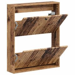 vidaXL Wall-Mounted Shoe Cabinet ALKMAAR 71 x 17 x 86 cm Old Wood 3